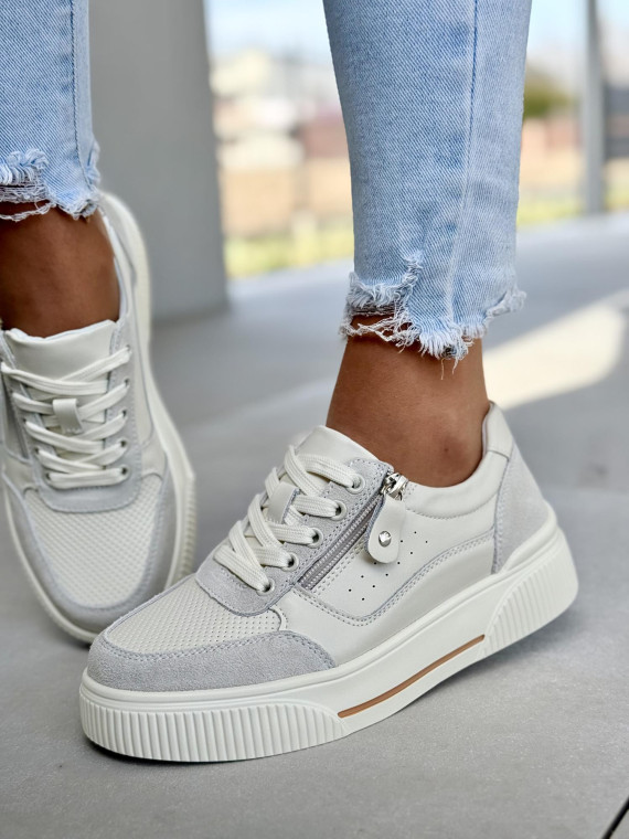 Sneakersy damskie ze skóry naturalnej