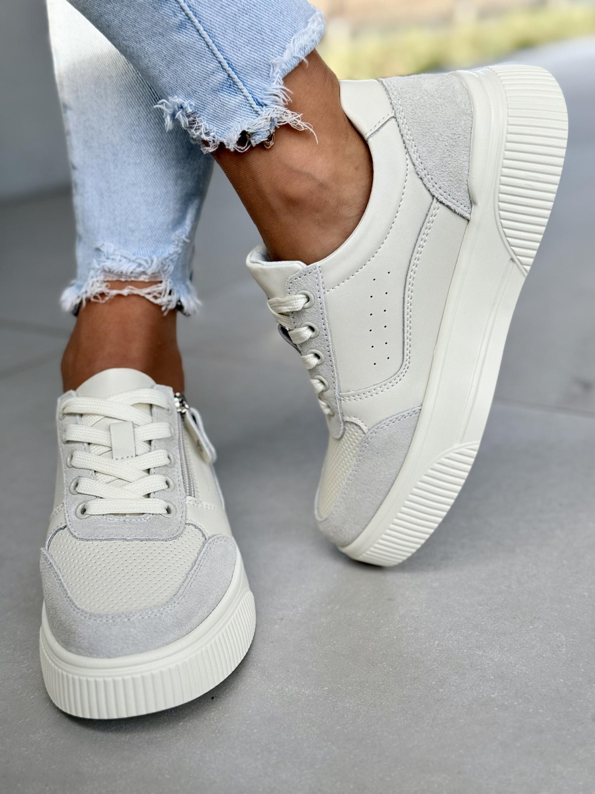 Sneakersy damskie ze skóry naturalnej