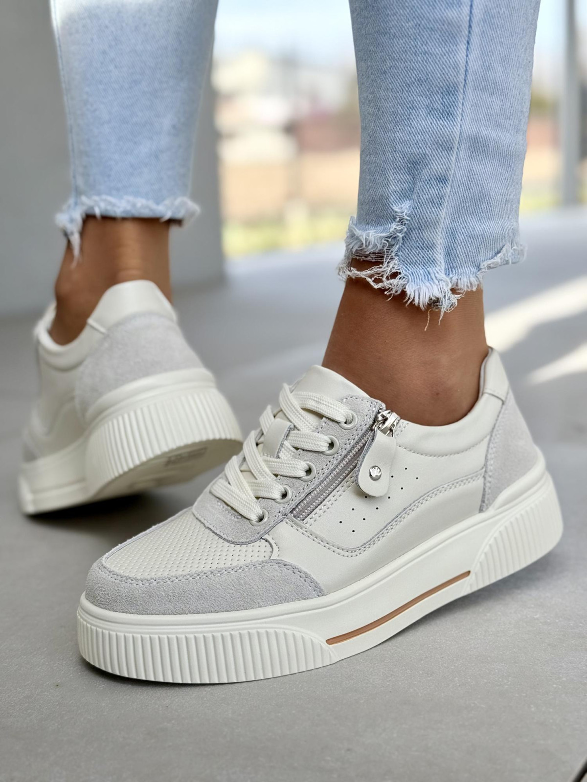 Sneakersy damskie ze skóry naturalnej