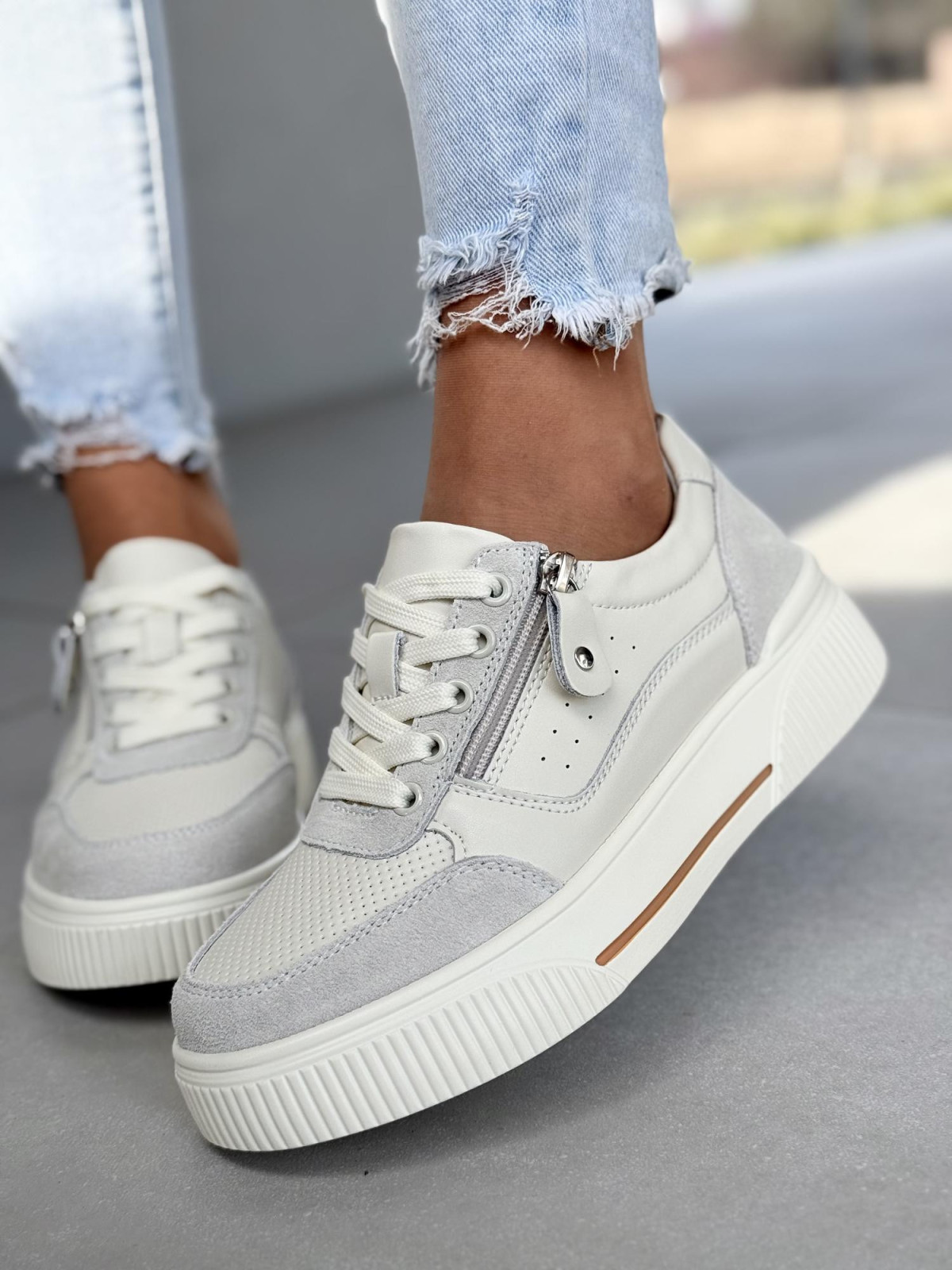 Sneakersy damskie ze skóry naturalnej