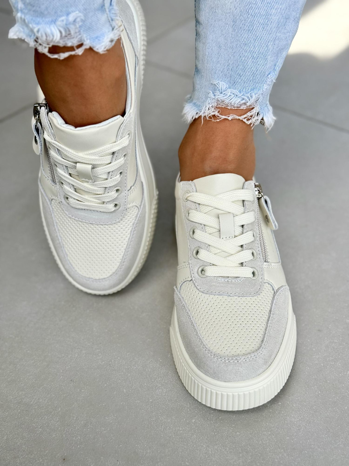 Sneakersy damskie ze skóry naturalnej