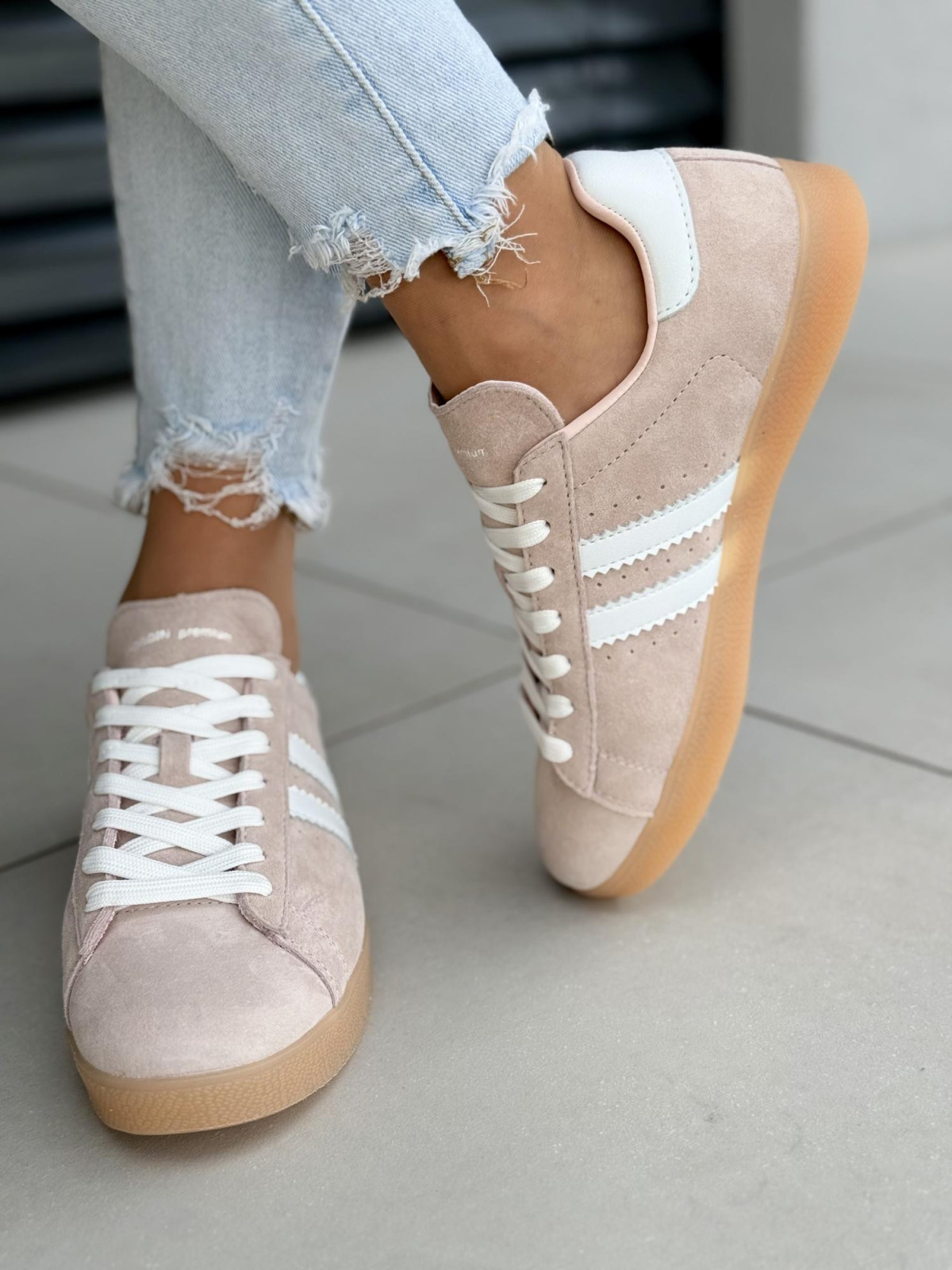 Sneakersy damskie ze skóry naturalnej