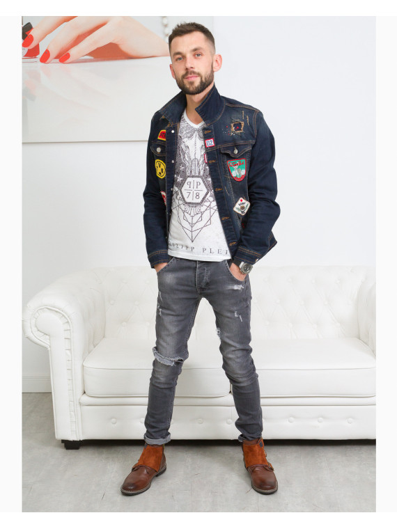 Rude botki męskie skórzane