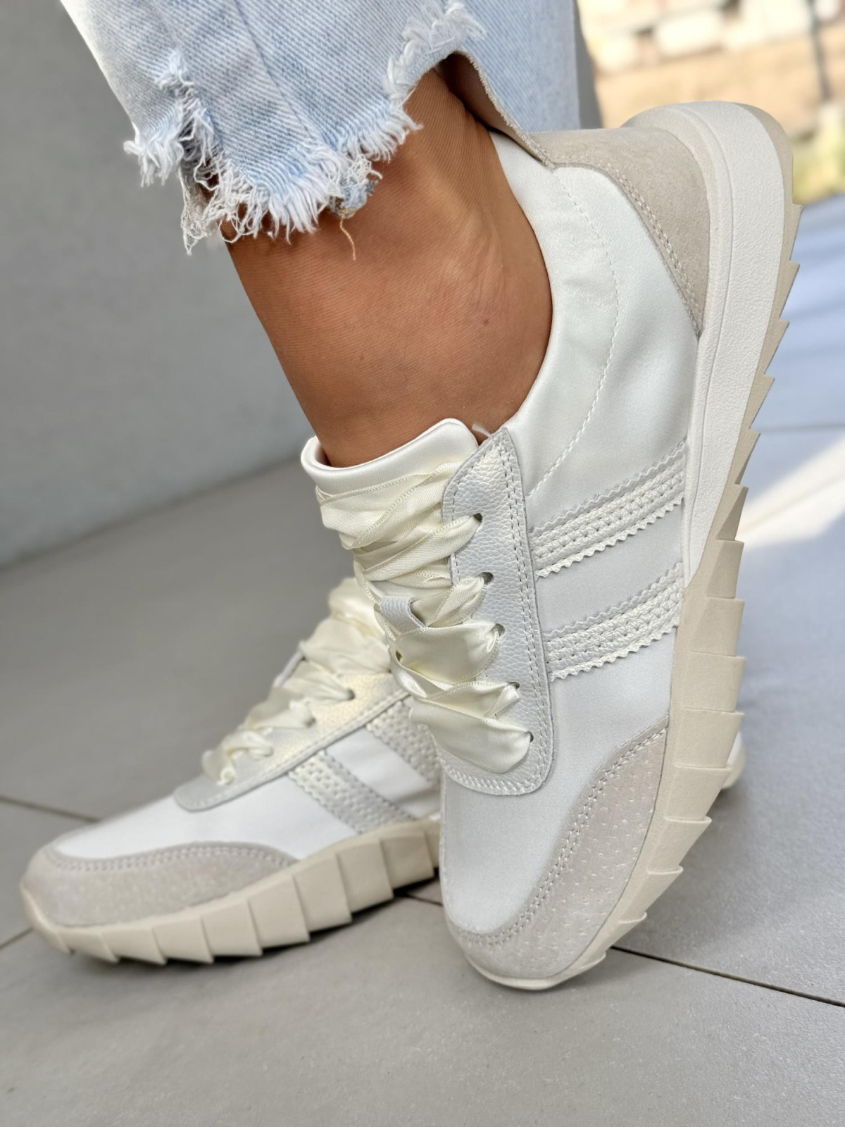 Sneakersy damskie ze skóry naturalnej