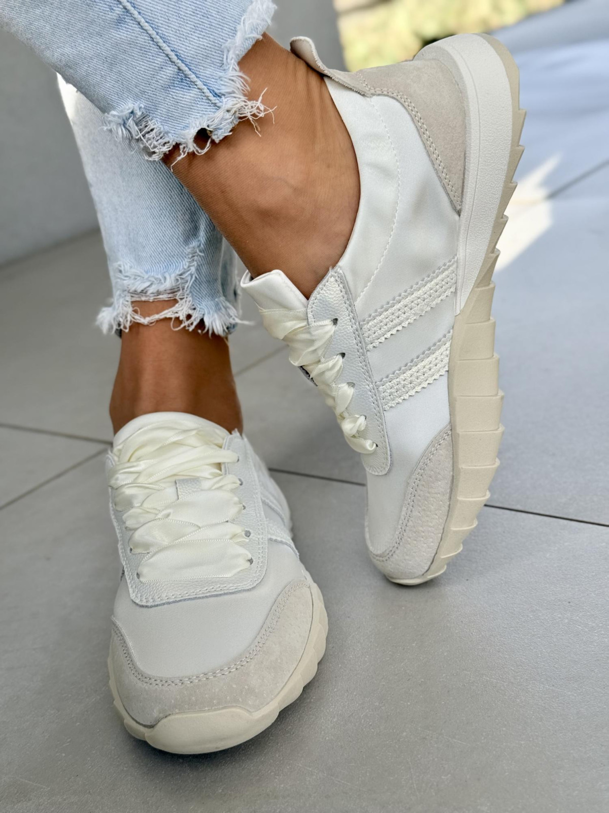 Sneakersy damskie ze skóry naturalnej