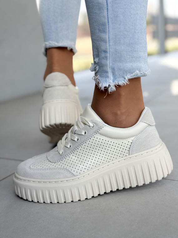 Sneakersy damskie ze skóry naturalnej