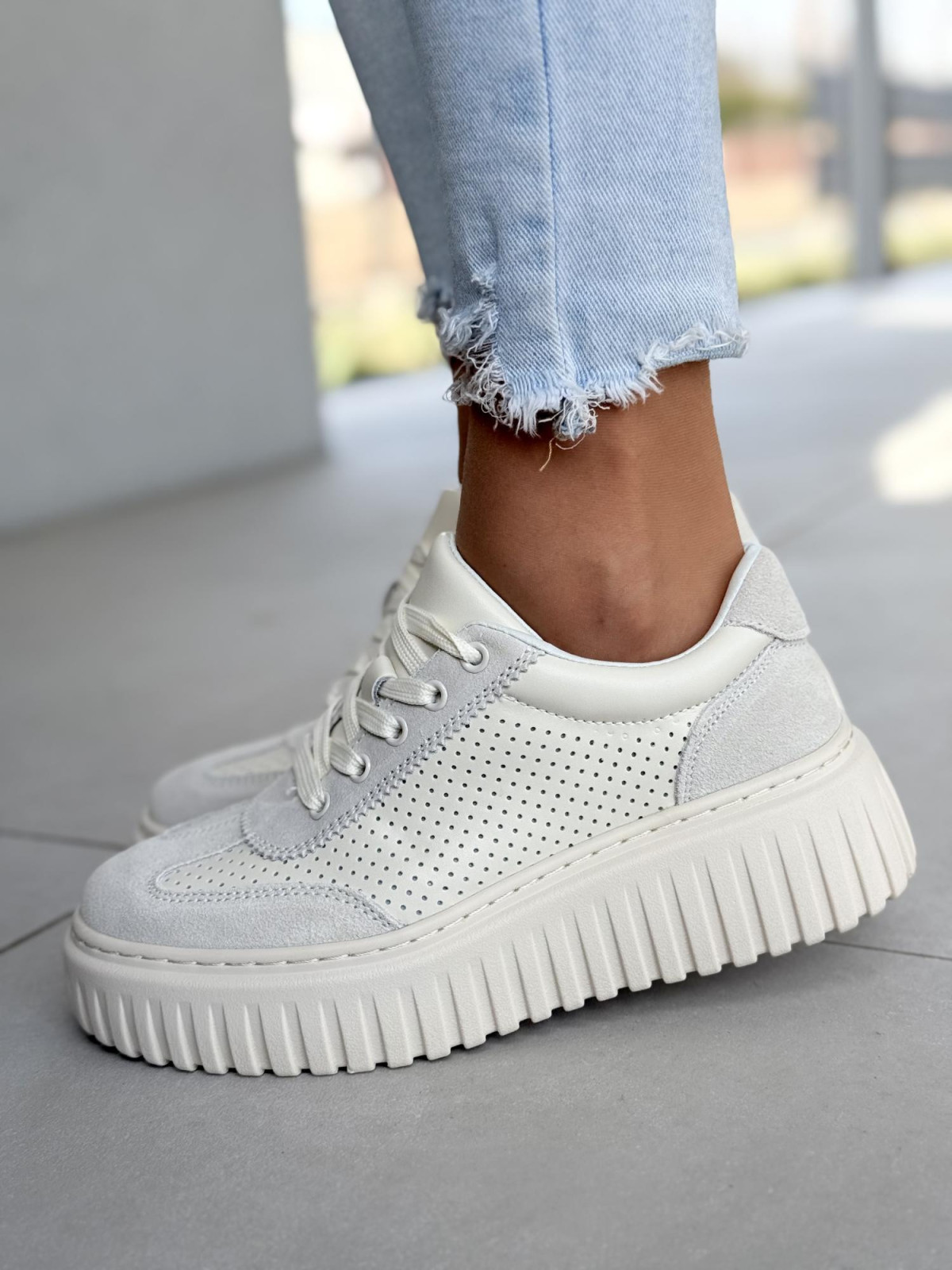 Sneakersy damskie ze skóry naturalnej