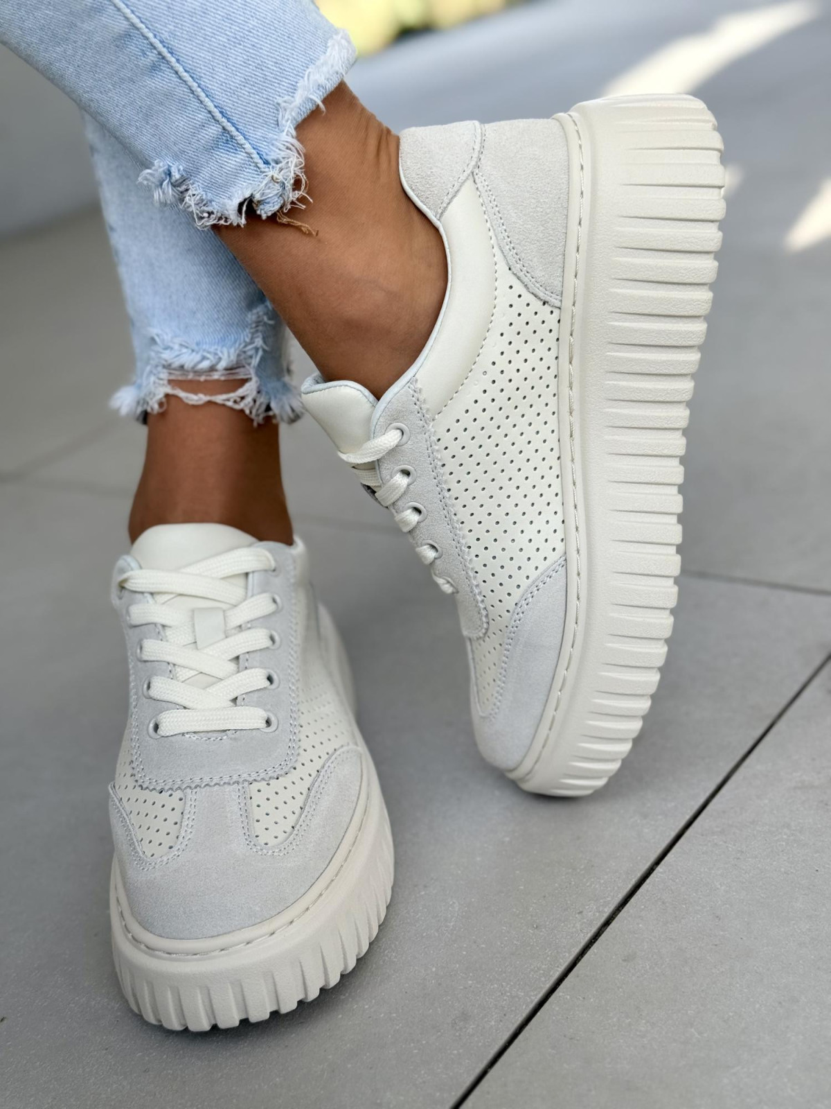 Sneakersy damskie ze skóry naturalnej