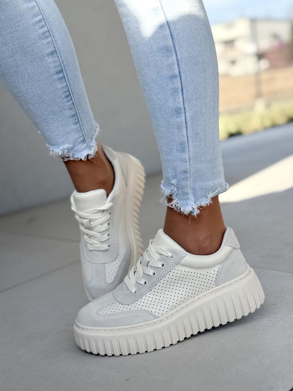 Sneakersy damskie ze skóry naturalnej