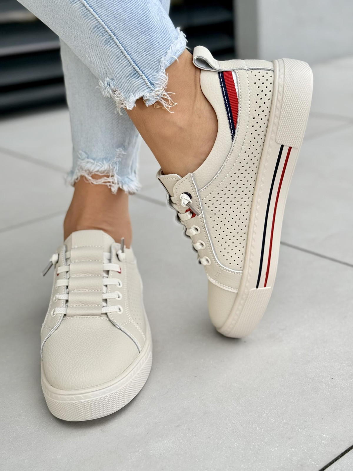 Sneakersy damskie ze skóry naturalnej