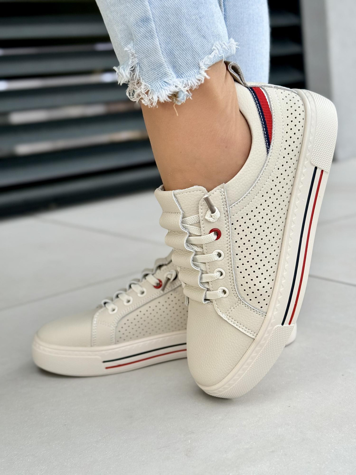 Sneakersy damskie ze skóry naturalnej