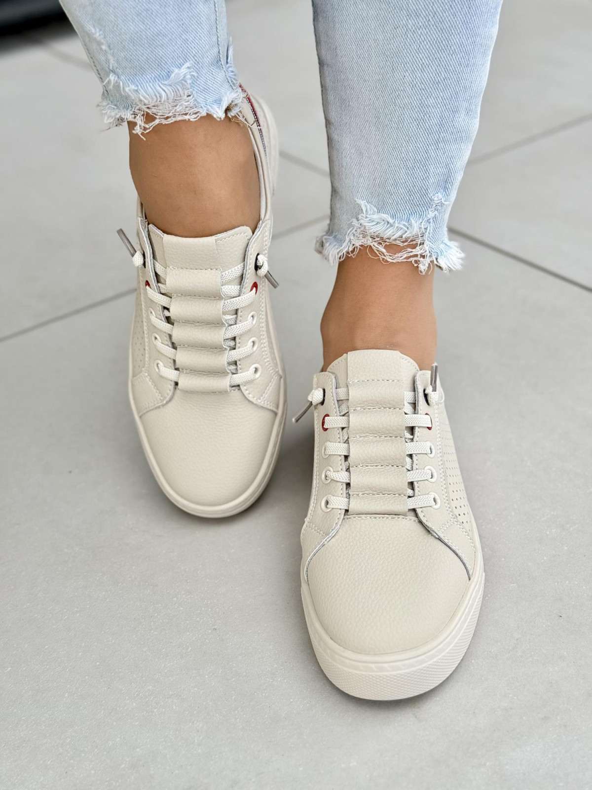 Sneakersy damskie ze skóry naturalnej