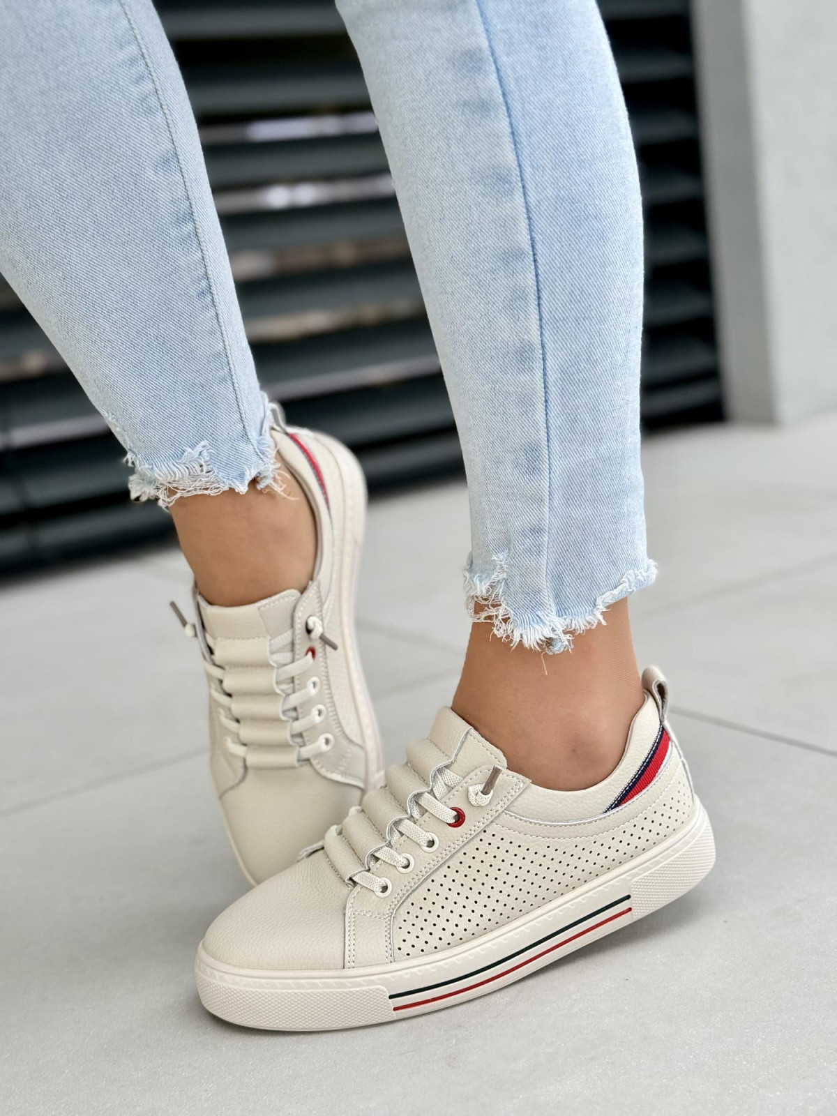 Sneakersy damskie ze skóry naturalnej