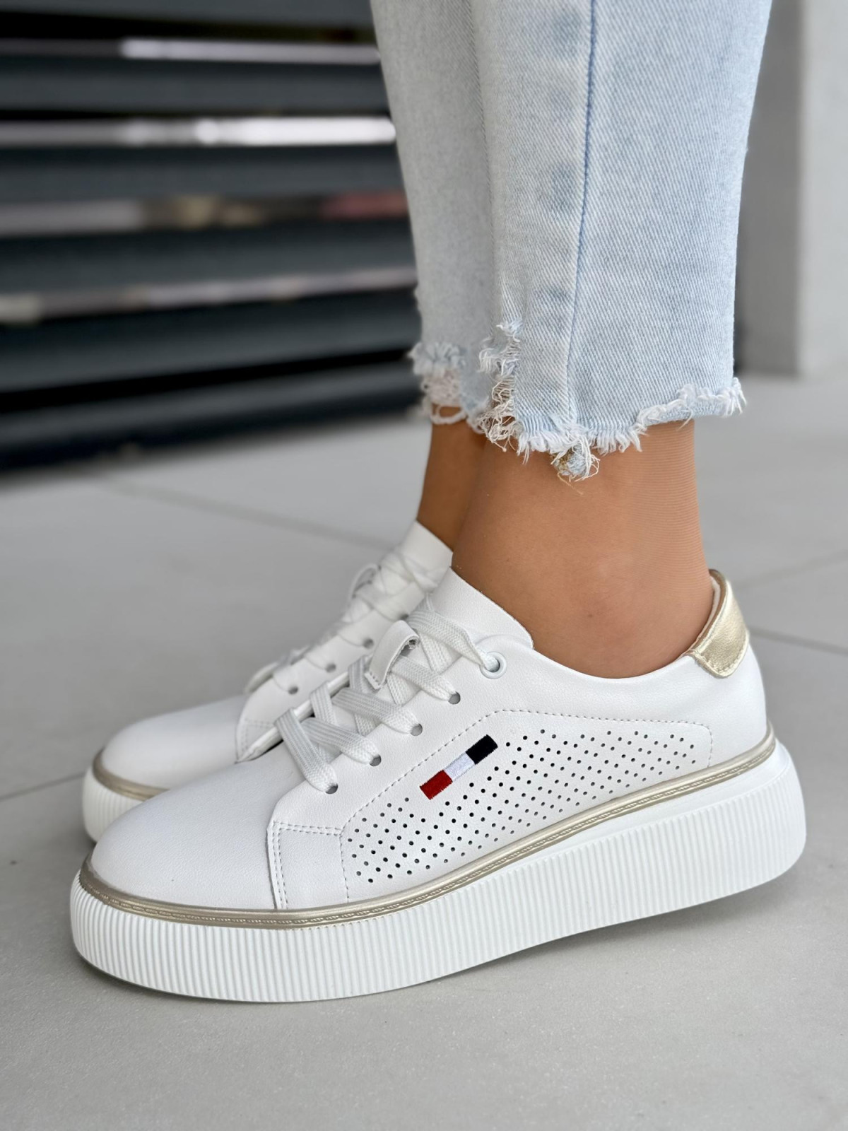 Sneakersy damskie ze skóry naturalnej