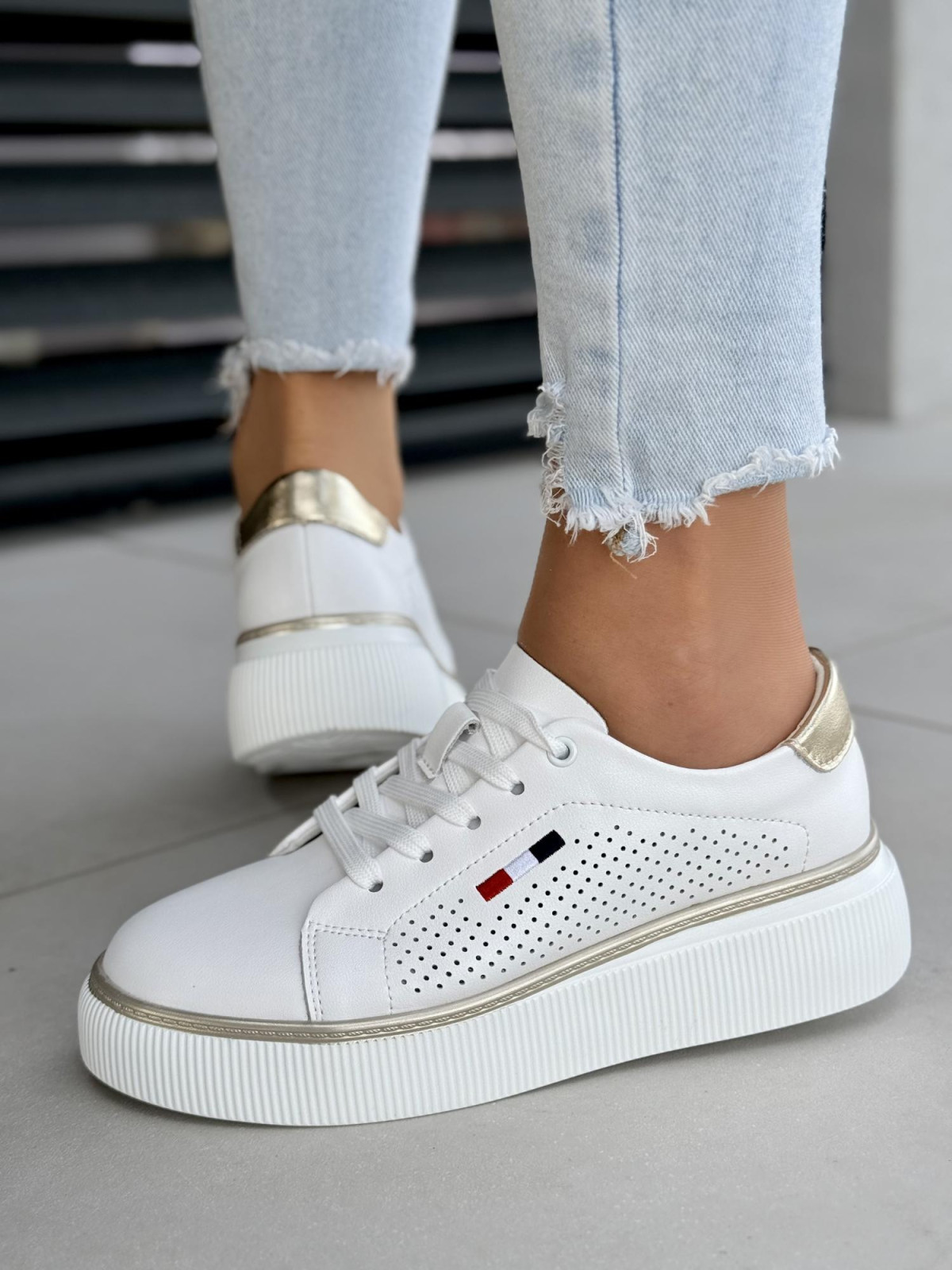 Sneakersy damskie ze skóry naturalnej