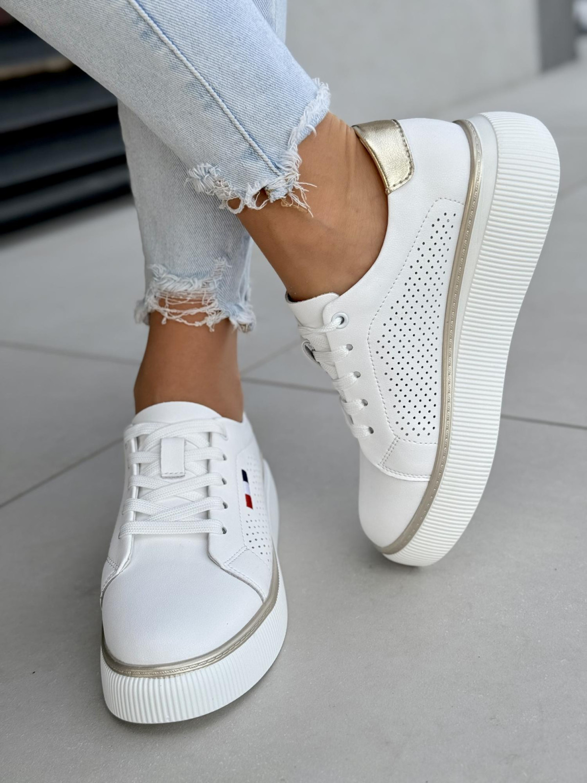 Sneakersy damskie ze skóry naturalnej