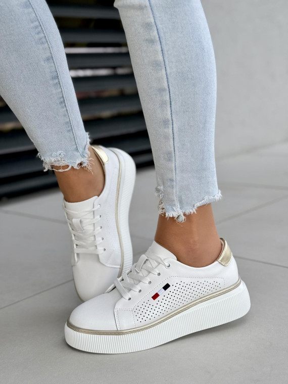 Sneakersy damskie ze skóry naturalnej