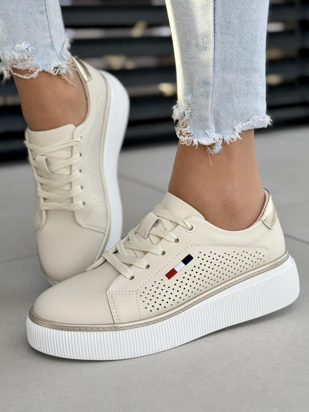 Sneakersy damskie ze skóry naturalnej