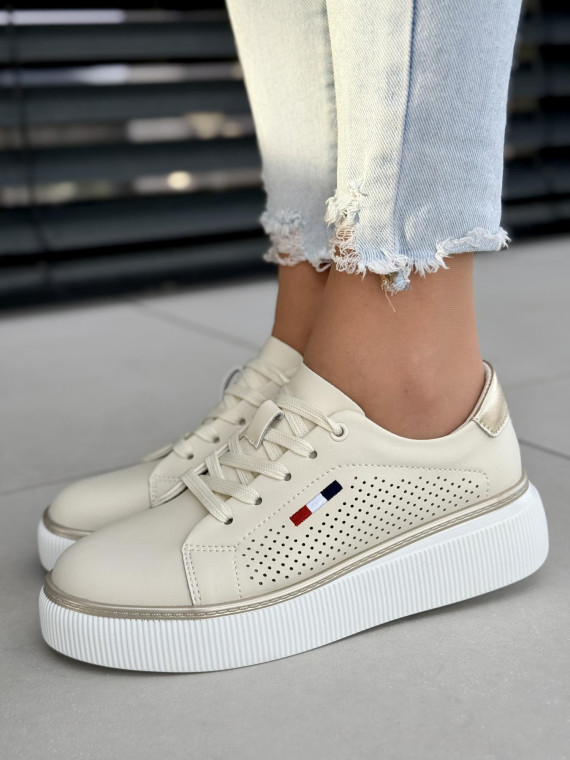 Sneakersy damskie ze skóry naturalnej