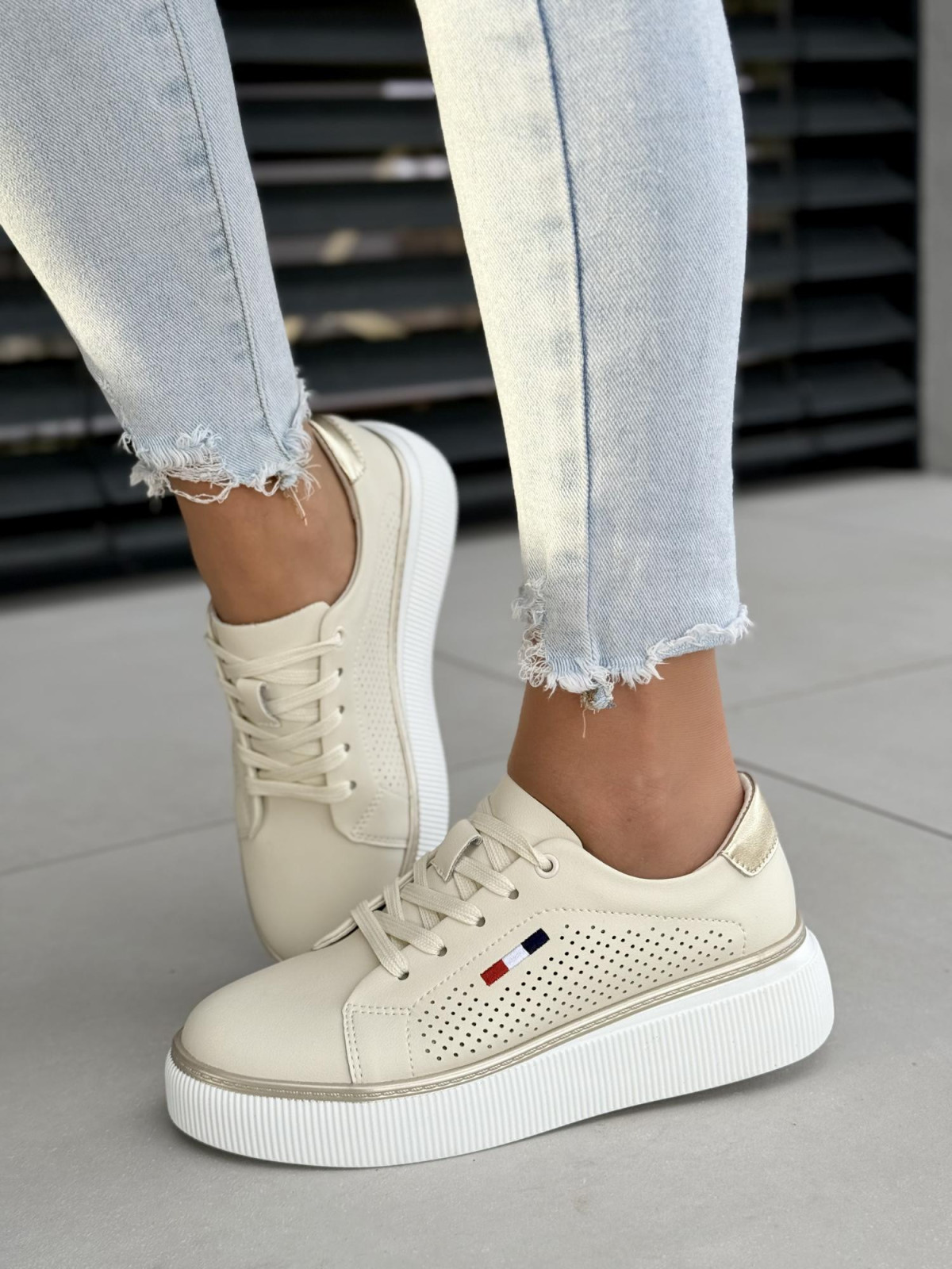 Sneakersy damskie ze skóry naturalnej