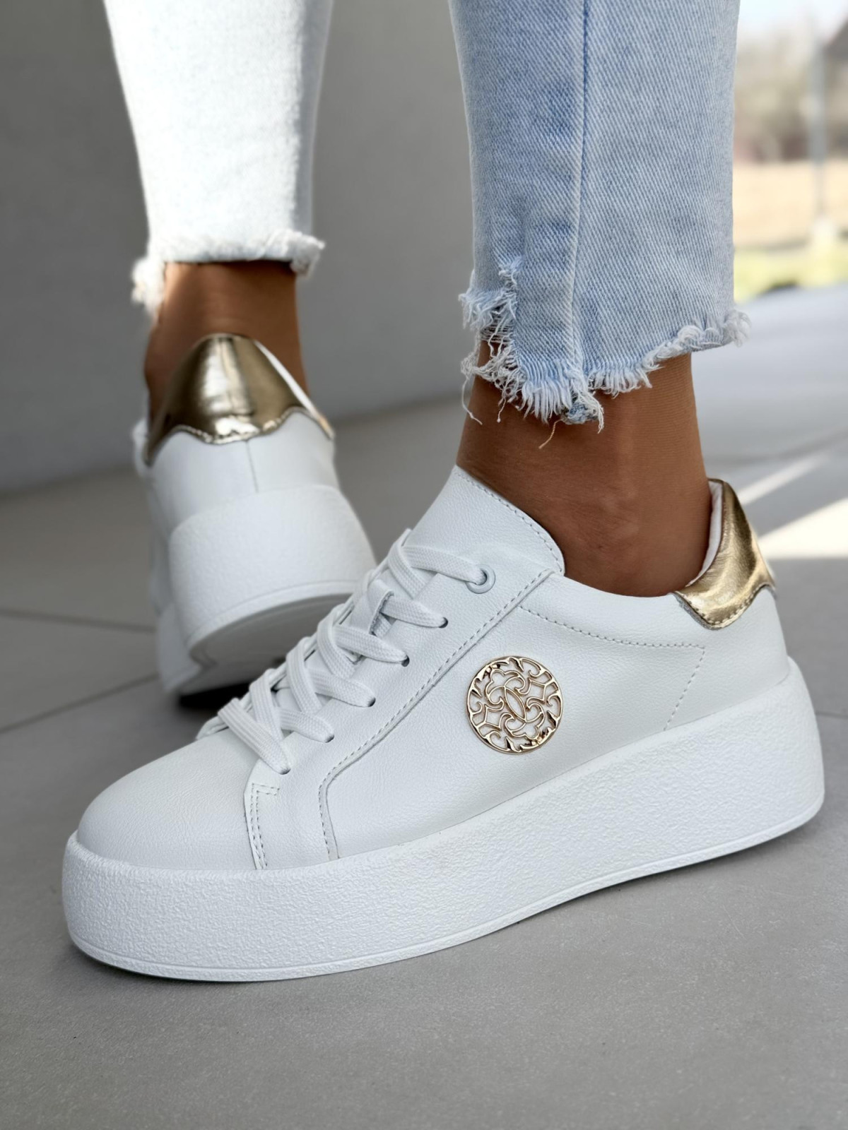 Sneakersy damskie ze skóry naturalnej