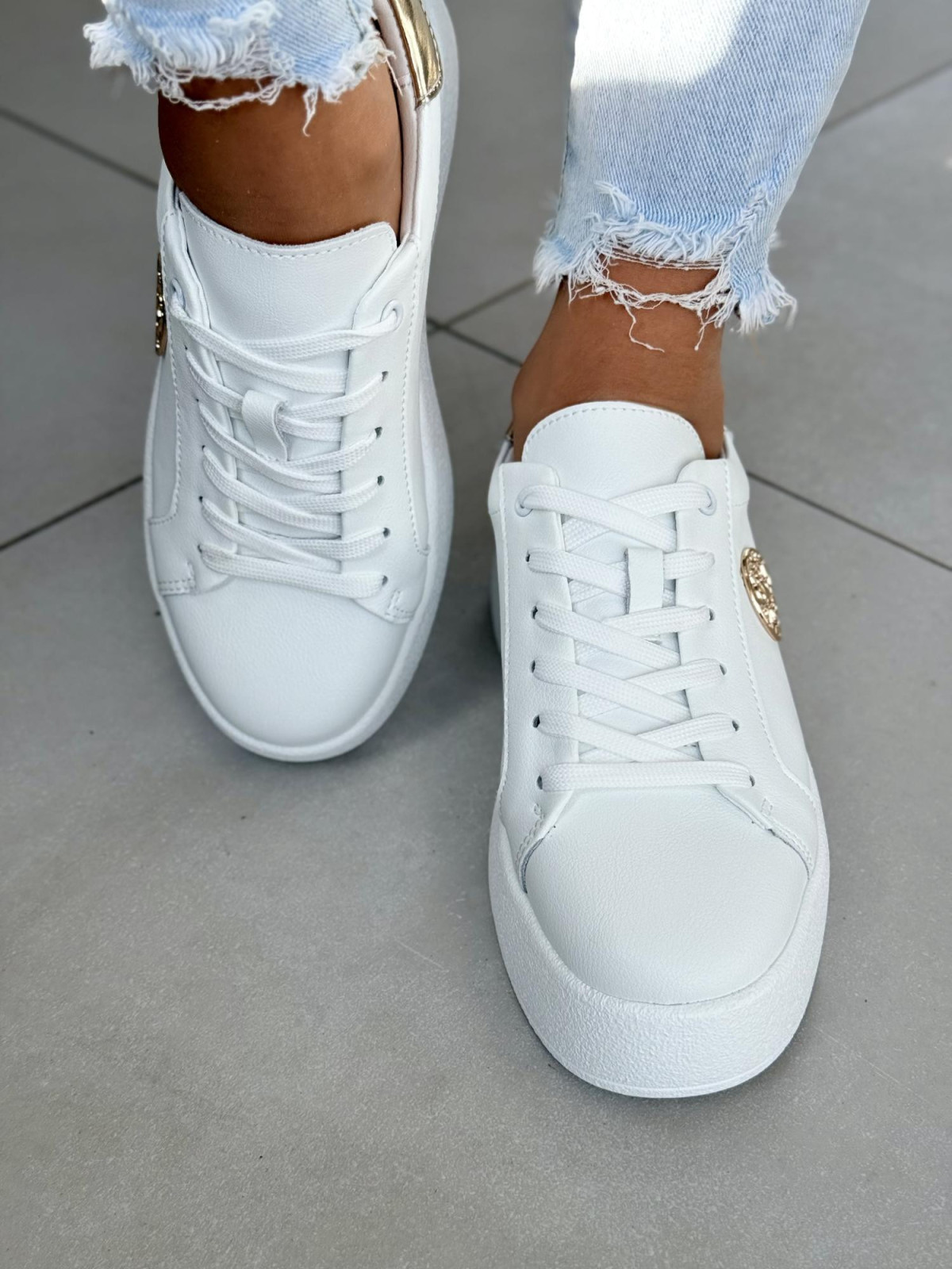 Sneakersy damskie ze skóry naturalnej