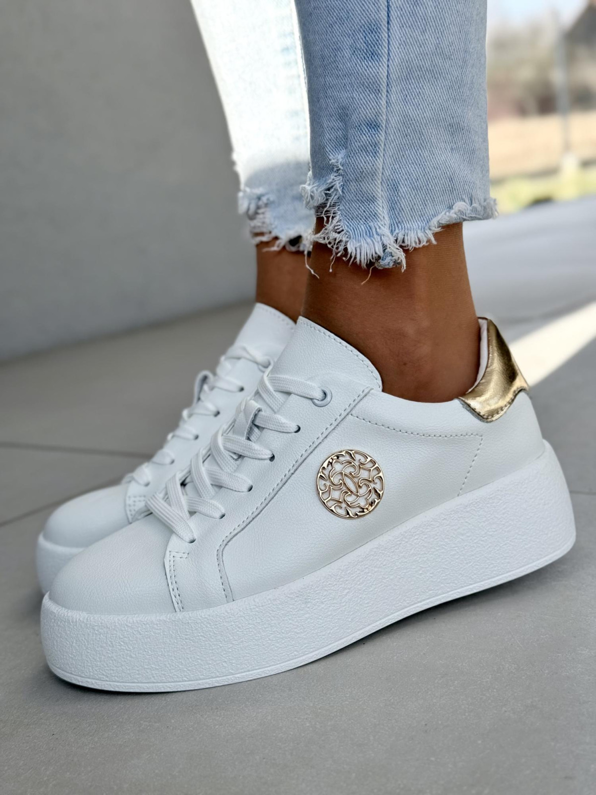 Sneakersy damskie ze skóry naturalnej