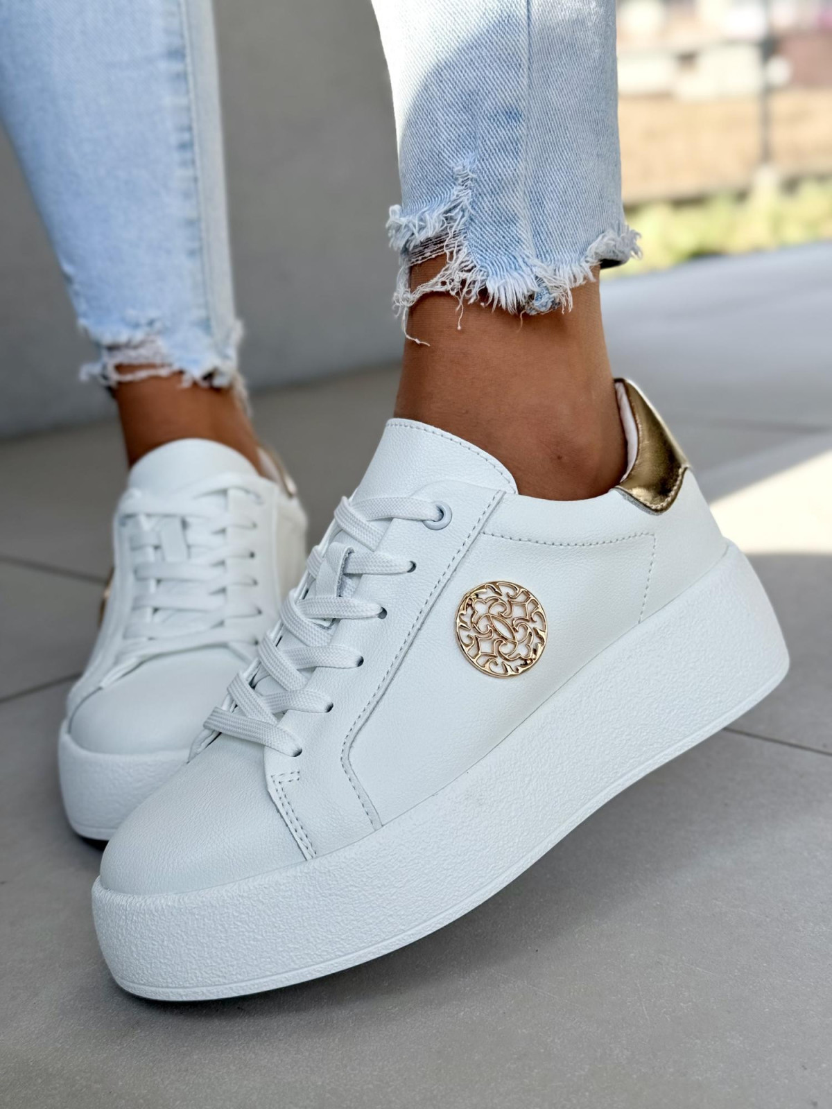 Sneakersy damskie ze skóry naturalnej