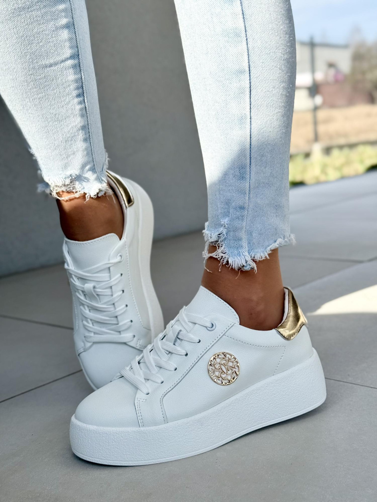 Sneakersy damskie ze skóry naturalnej