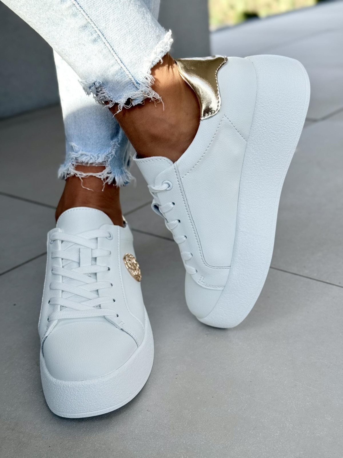 Sneakersy damskie ze skóry naturalnej