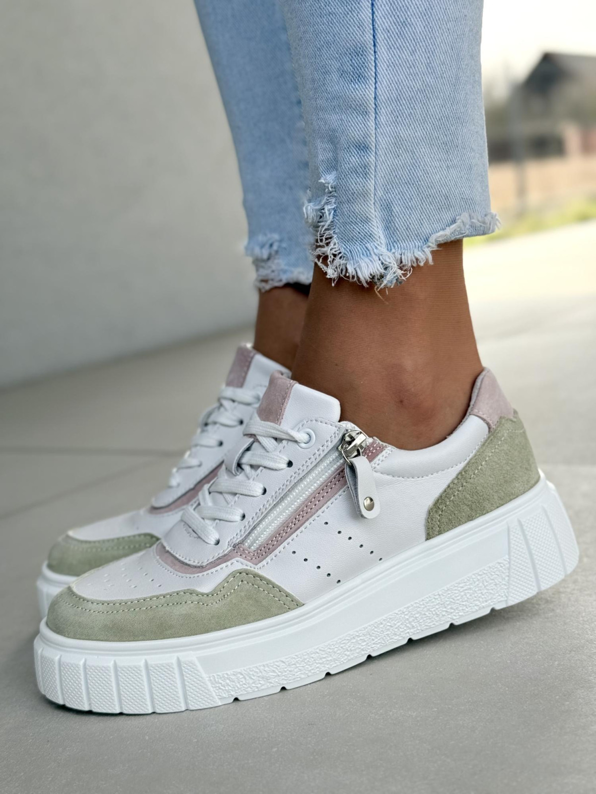 Sneakersy damskie ze skóry naturalnej