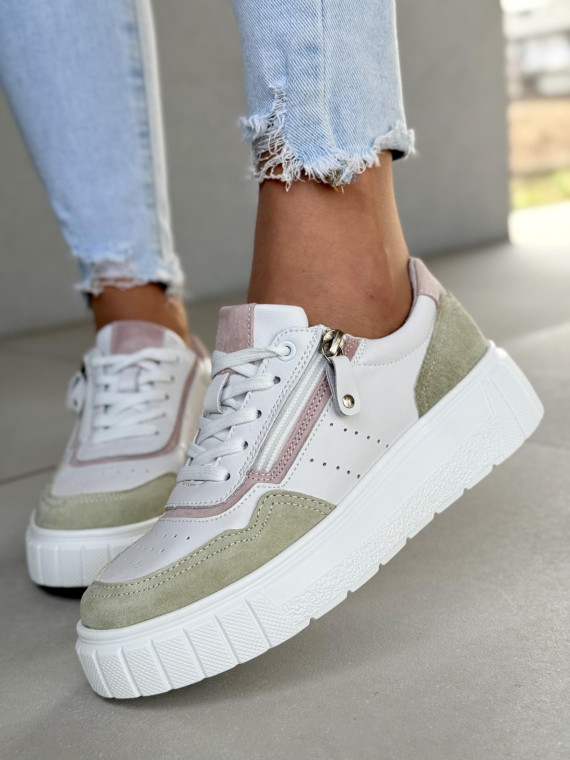 Sneakersy damskie ze skóry naturalnej