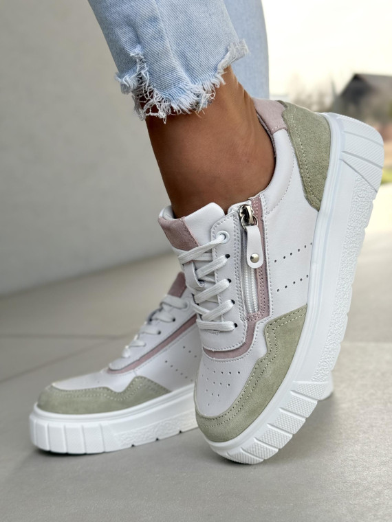 Sneakersy damskie ze skóry naturalnej