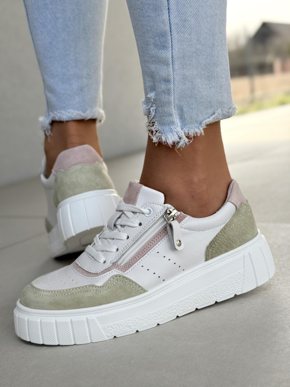 Sneakersy damskie ze skóry naturalnej