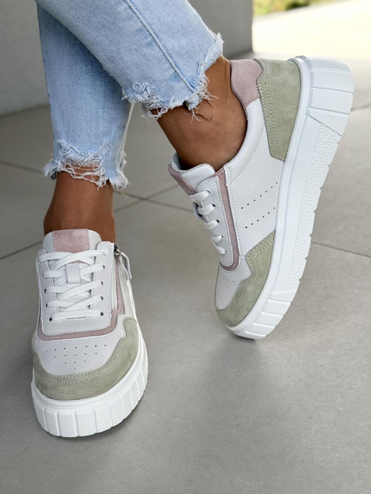 Sneakersy damskie ze skóry naturalnej