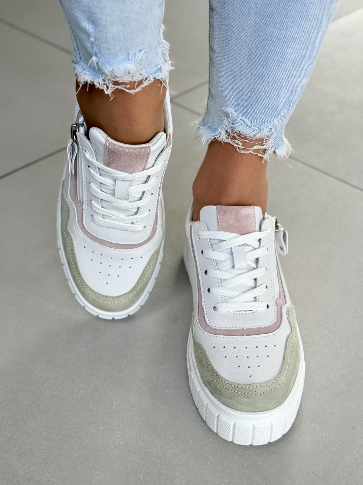 Sneakersy damskie ze skóry naturalnej