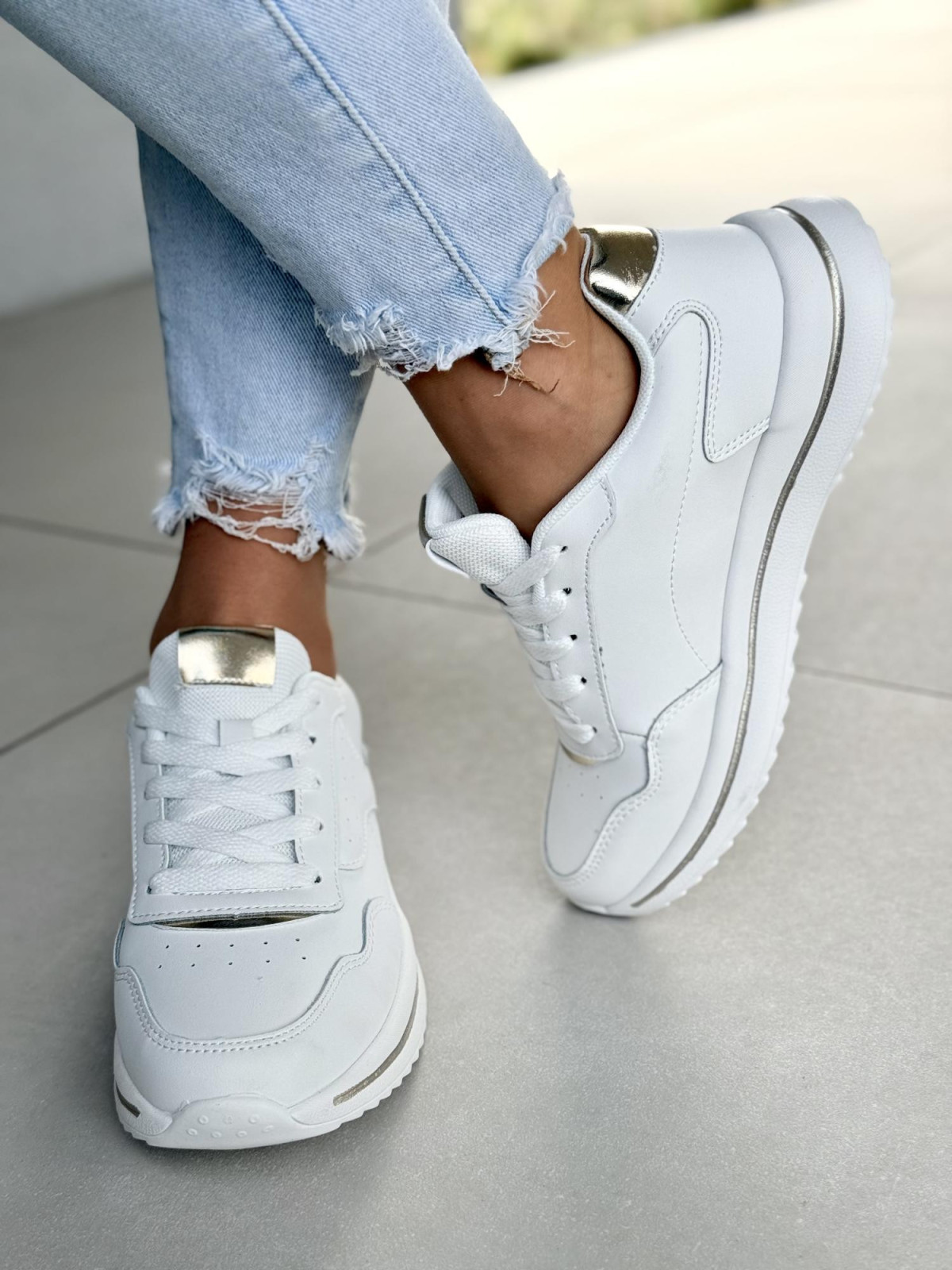 Sneakersy damskie ze skóry naturalnej