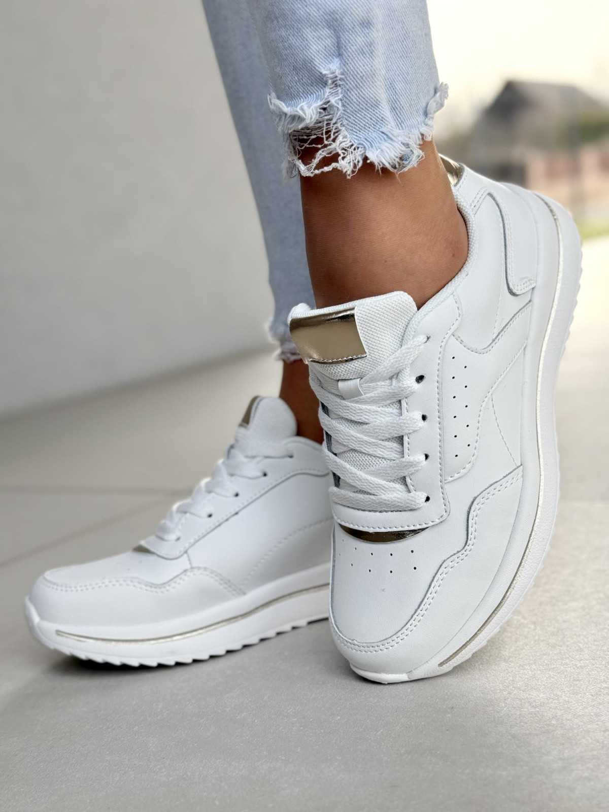 Sneakersy damskie ze skóry naturalnej