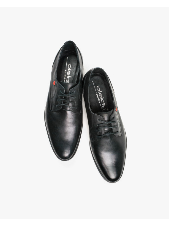 Czarne półbuty męskie skórzane