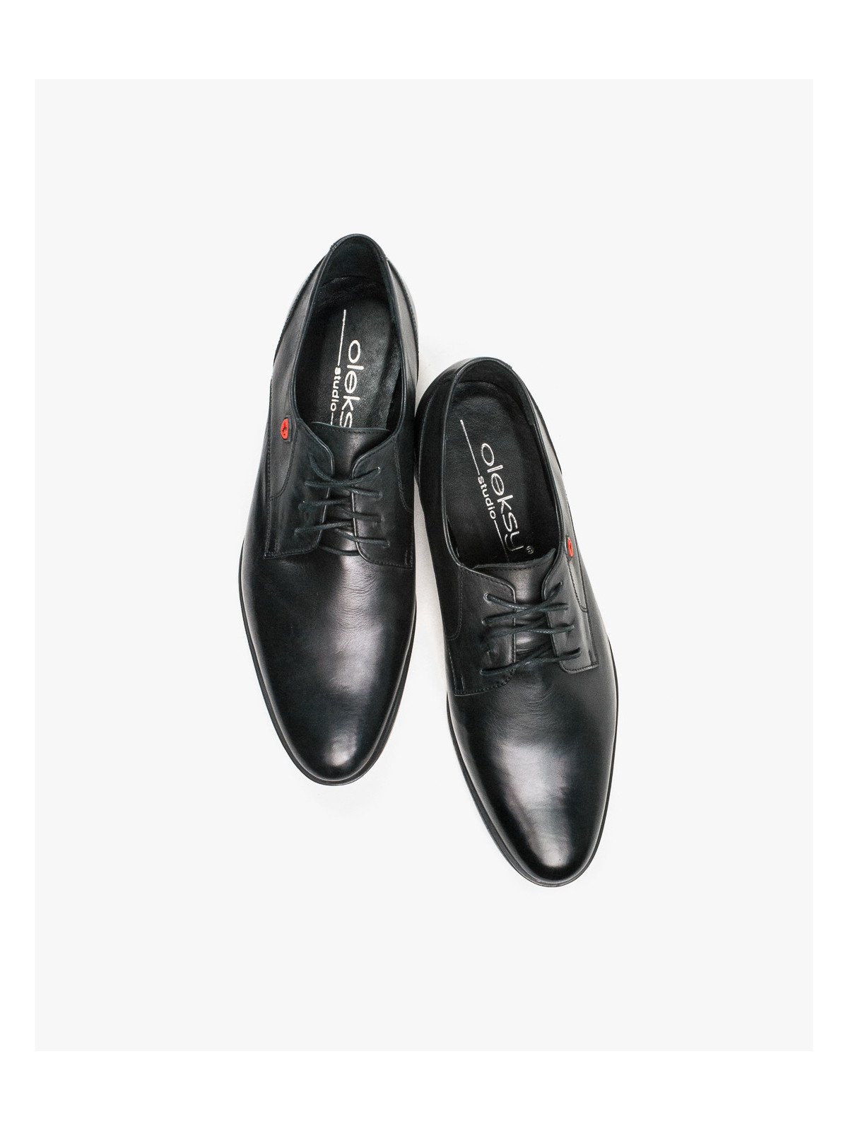 Czarne półbuty męskie skórzane