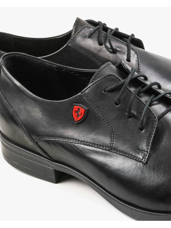 Czarne półbuty męskie skórzane