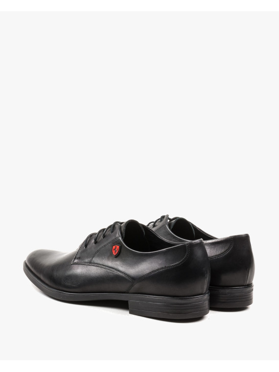 Czarne półbuty męskie skórzane