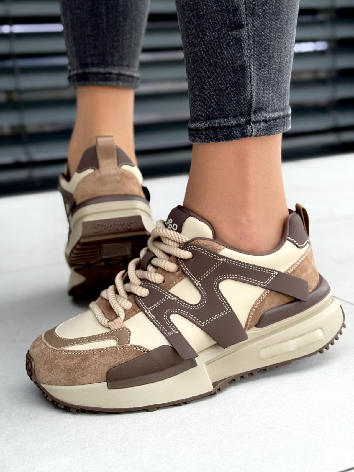 Sneakersy damskie ze skóry naturalnej