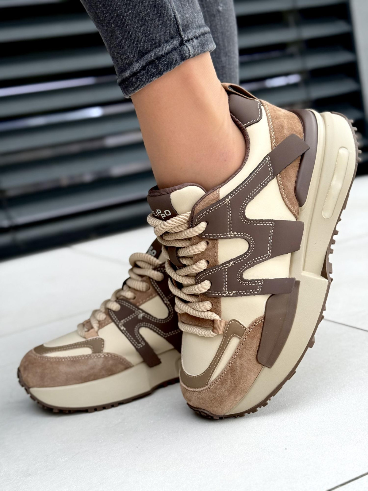 Sneakersy damskie ze skóry naturalnej