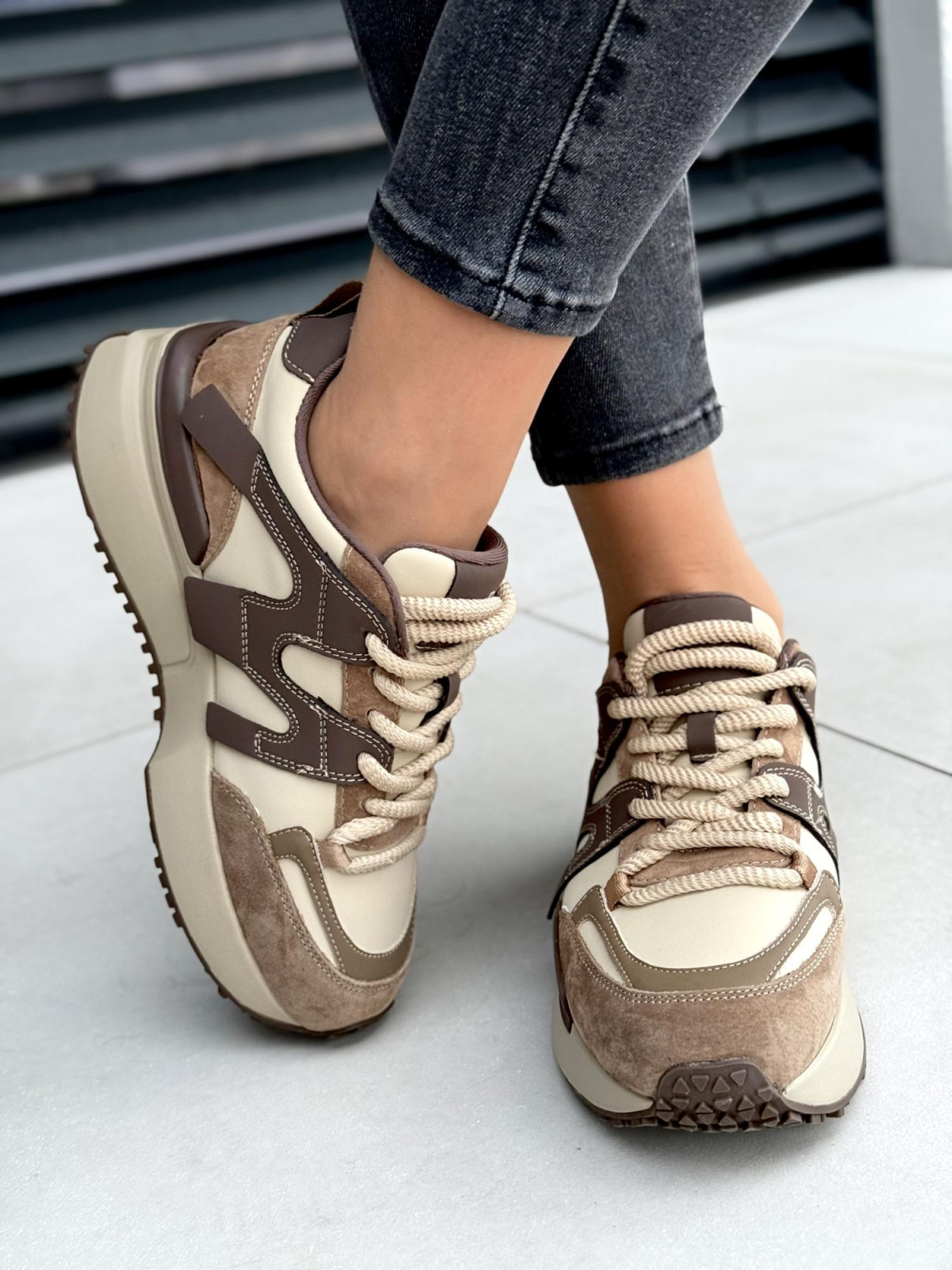 Sneakersy damskie ze skóry naturalnej