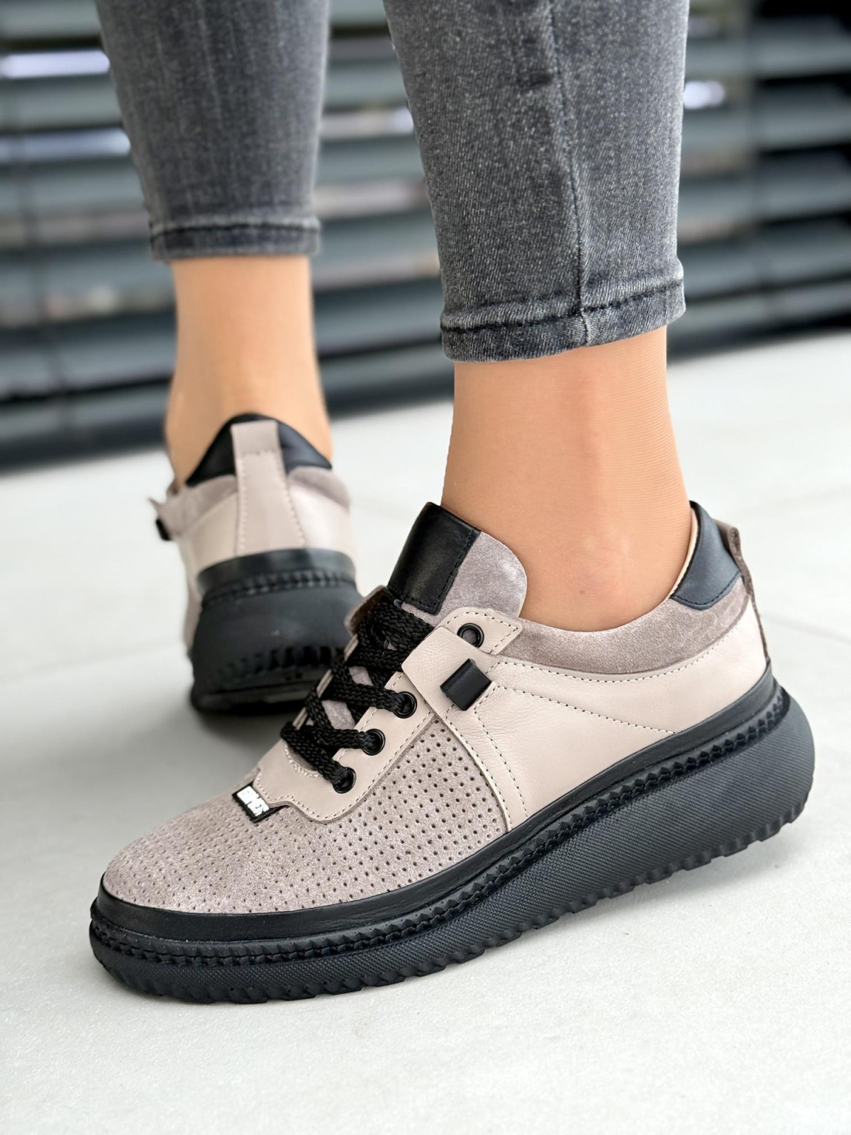 Sneakersy damskie ze skóry naturalnej