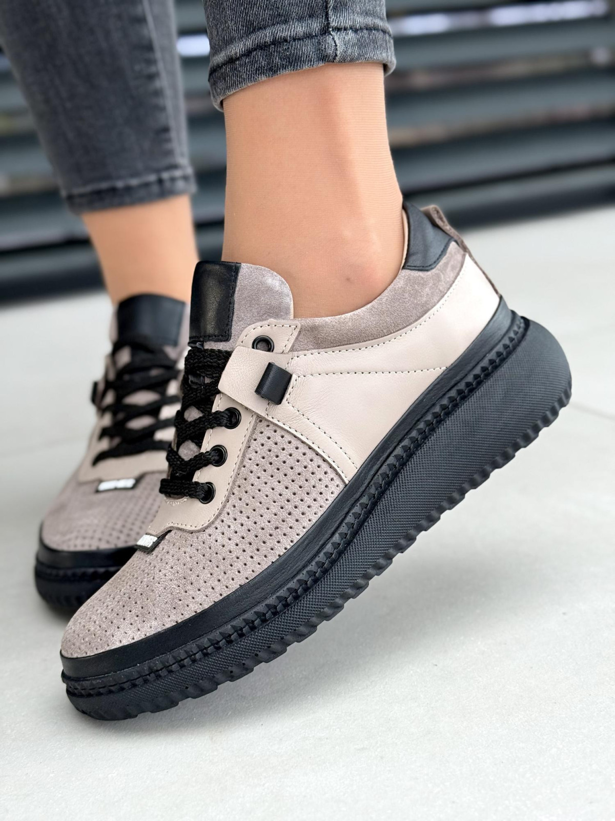 Sneakersy damskie ze skóry naturalnej