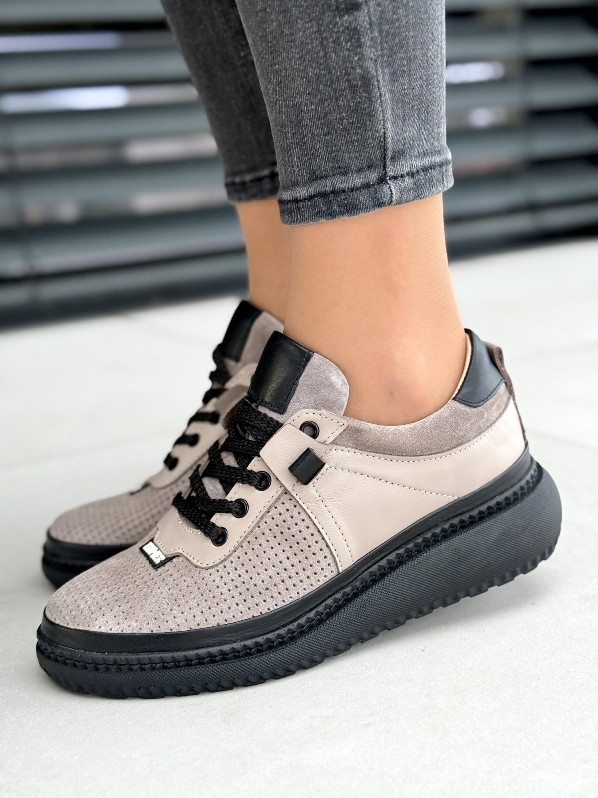 Sneakersy damskie ze skóry naturalnej