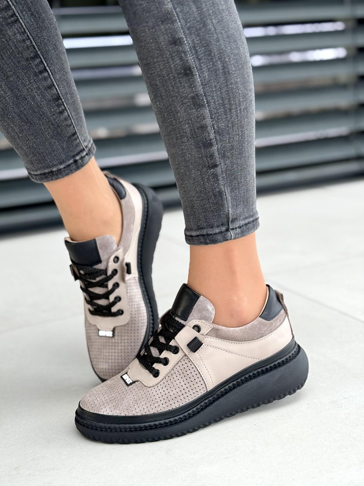 Sneakersy damskie ze skóry naturalnej