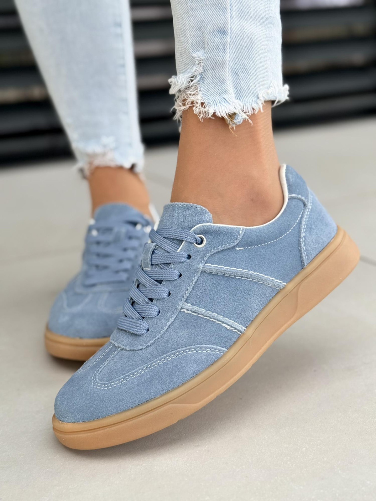 Sneakersy damskie ze skóry naturalnej